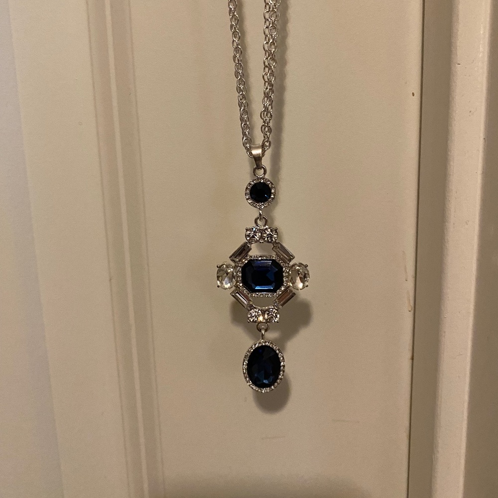 Gemma Layne Sapphire/Diamond Rhinestone Necklace
